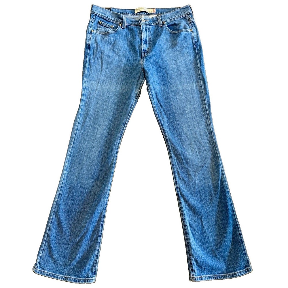 2000s Levi's Women's Size 14 Long Blue Medium Wash Bootcut Jeans Stretch